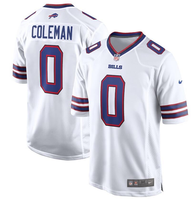 Men Buffalo Bills #0 Keon Coleman Nike White Game Jersey